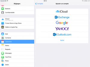 Ios Synchronisation : Ajouter un compte