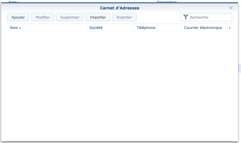 Carddav Server : Ecran de saisie du carnet d'adresse