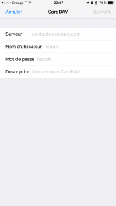 Synchronisation iOS Carddav 3