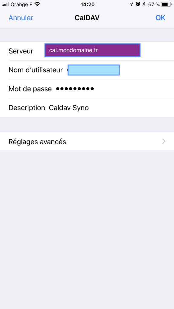 Caldav et Carddav adaptation iOS